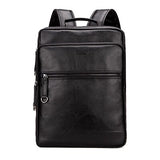 Preppy Style Leather School Backpack